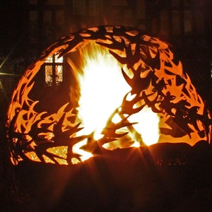 Fire Sphere 900mm Sculptural Fire Pit ''Swallow" Design by Craftsmen in Metal J.W & A.J Barrett Ltd.