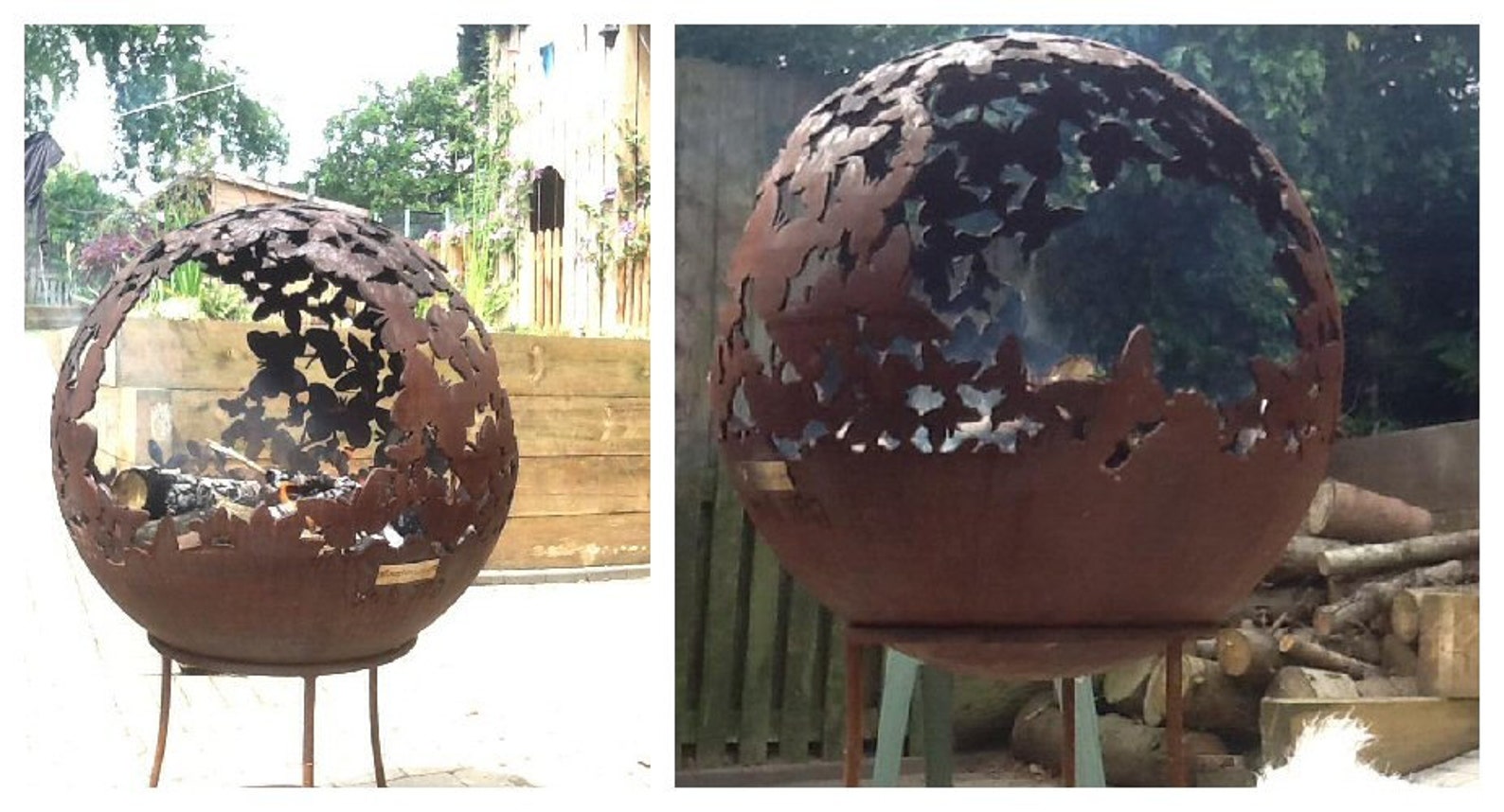 Fire Sphere 700mm Sculptural Fire Pit Etsy