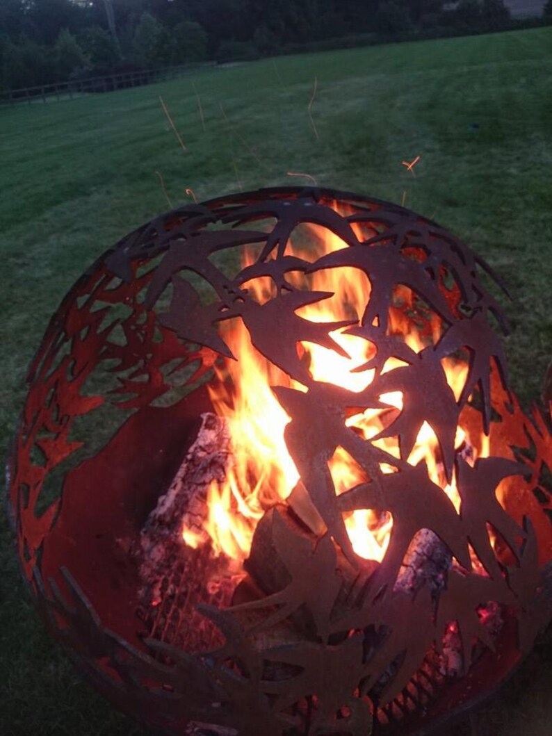 Fire Sphere 900mm Sculptural Fire Pit ''swallow Etsy