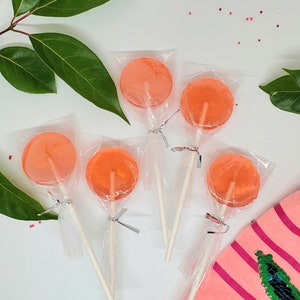 12 Peachy Pink Swirl Lollipops, Handmade Customizable Any Flavor, 1.375&quot;, Christmas/Wedding/Birthday Favors, MadScienceSweets