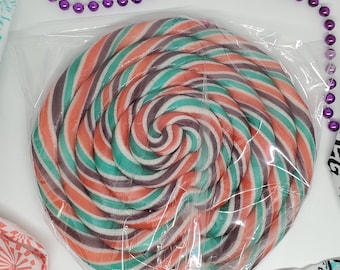 Piruleta gigante en espiral, piruletas artesanales en espiral, personalizables, cualquier sabor, 15 cm, Navidad/Boda/Cumpleaños, MadScienceSweets