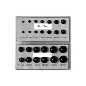 1 Pair Black Glass Eyes on Wire Loop 3mm to 22mm Unmatched Article LE1 image 10