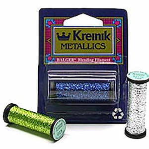 Kreinik Metallic Blending Filament 50 metros / 55 jardas carretel Máquina de Bordado Ponto Cruz Agulha Tricô Crochê Bordado