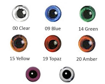 Yeux de chat en verre, 6 mm, peints en 9 couleurs, pupilles ovales, article LE3