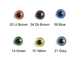 1 Pair Glass Eyes 9mm-10mm Painted Varnished Round Pupils Unmatched Article LE4 CLEARANCE MARKED DOWN due to Flaws Irregular Pupils