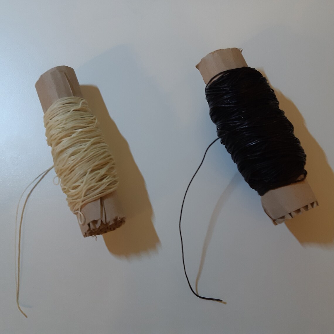 1 Yard Heavily Waxed Button Thread Dark Brown Natural or Etsy