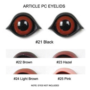 1 Pair 10mm Plastic Eyelids Article PC Size 0A Available in 4 Colours Teddy Bears Dolls Plush Toys image 1