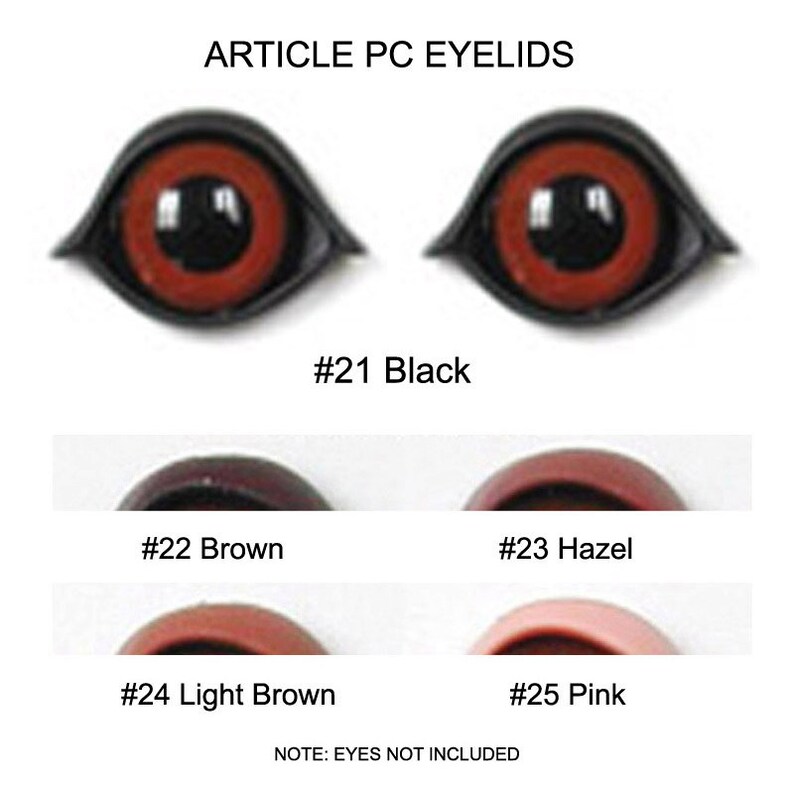 1 Pair 10mm Plastic Eyelids Article PC Size 0A Available in 4 Colours Teddy Bears Dolls Plush Toys image 1