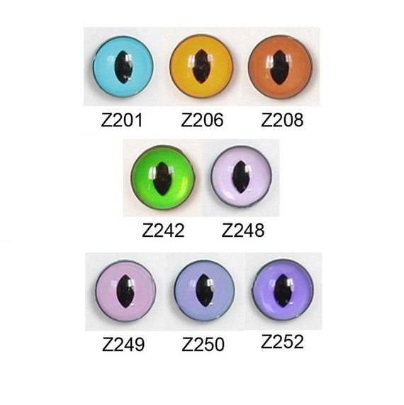 1 Pair 12mm Article Z Plastic Sew On Eyes Available in 15 Colours Oval Slit Pupils Teddy Bear Cat Dragon Plush Toy Stuffed Animal