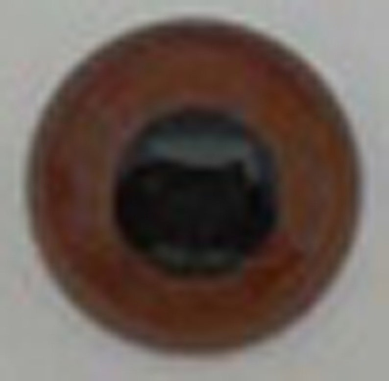1 Pair Glass Eyes Brown w Colour Burned In Article PR6 6mm to 16mm Matched Pairs on a wire loop Teddy Bear Doll Plush Toy Miniature Plushie