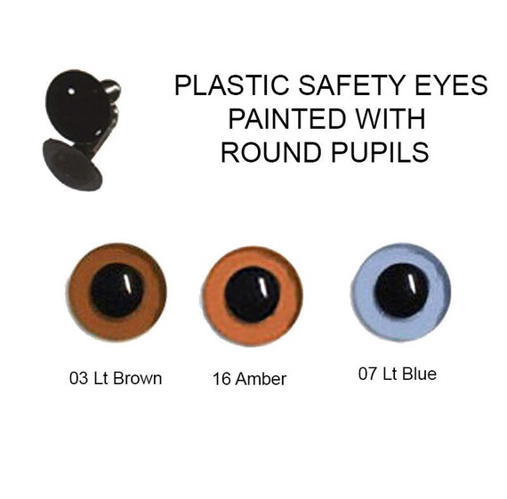 6 Per Pack Teddy 12mm Craft Safety Amber Eyes