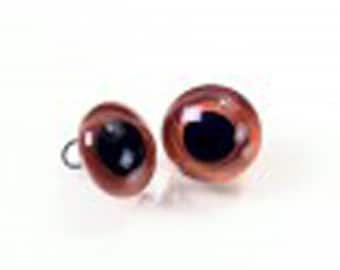 1 paire de yeux en verre à coudre peints en brun avec couleur brûlée en peluche ours en peluche de 6 mm-16 mm LIQUIDATION RÉDUIT en raison de défauts élèves irréguliers