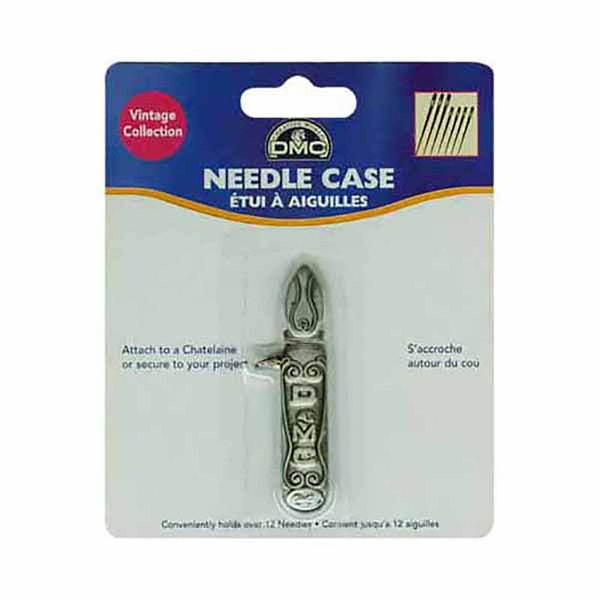 DMC Pewter Needle Case Vintage Collection Holds over 12 Needles Sewing Notions Needlework Supplies Cross Stitch Embroidery