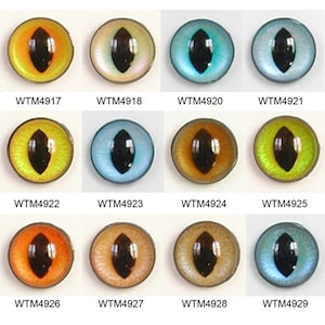 1 Pair 12mm Article Z Plastic Sew On Eyes Available in 15 Colours Oval Slit Pupils Teddy Bear Cat Dragon Plush Toy Stuffed Animal