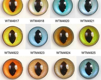 1 Pair 18mm Article WTM Plastic Safety Eyes Oval Slit Pupils Cat Dragon Marked Down due to Small FLAWS Rough Edges Teddy Bear Plush Toy