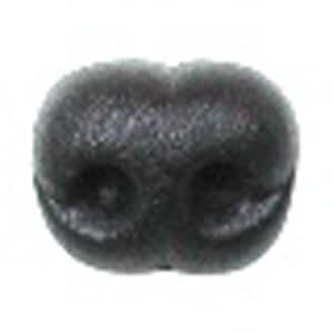 Könnte beinhalten: Eine schwarze, abgerundete Hundenase mit zwei Nasenlochöffnungen. Die Nase hat eine leicht strukturierte Oberfläche und ist vor einem weißen Hintergrund platziert. Dieser Artikel ist wahrscheinlich ein Bastelbedarf oder Teil eines Kostüms.