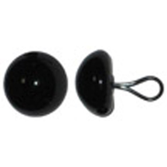 1 Pair Black Glass Eyes on Wire Loop 3mm to 22mm Unmatched Article LE1