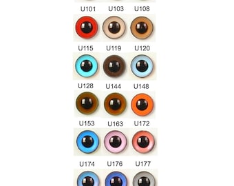 1 Pair 22mm Article U Plastic Safety Eyes Round Pupil Marked Down due to Small FLAWS Rough Edges Teddy Bear Plush Toy