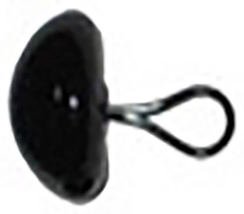 4mm MATCHED PAIR Black Matte Glass Shoe-Button Eyes on a Wire Loop Article PR2 Teddy Bear Plush Toy Stuffed Animal Plushie