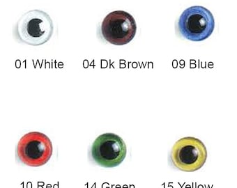 10mm Glass Eyes Painted Colour Burned In Article LE5 Teddy Bear Plushie CLEARANCE MARKED DOWN due to Flaws Irregular Pupils All Sales Final