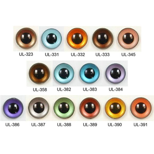 1 Pair 8mm Article UL Plastic Sew On Eyes Round Pupils Loop on Back Marked Down due to Small FLAWS Rough Edges Teddy Bear Plush Toy