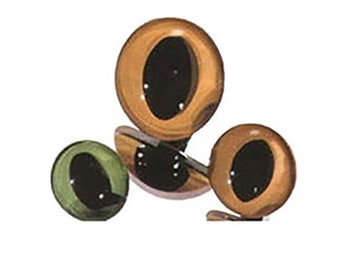 1 Pair 12mm Amber Plastic Safety Cat Eyes Article LP3 Oval Pupils Metal Washers Teddy Bear Dragon Plush Toy Stuffed Animal Plushie