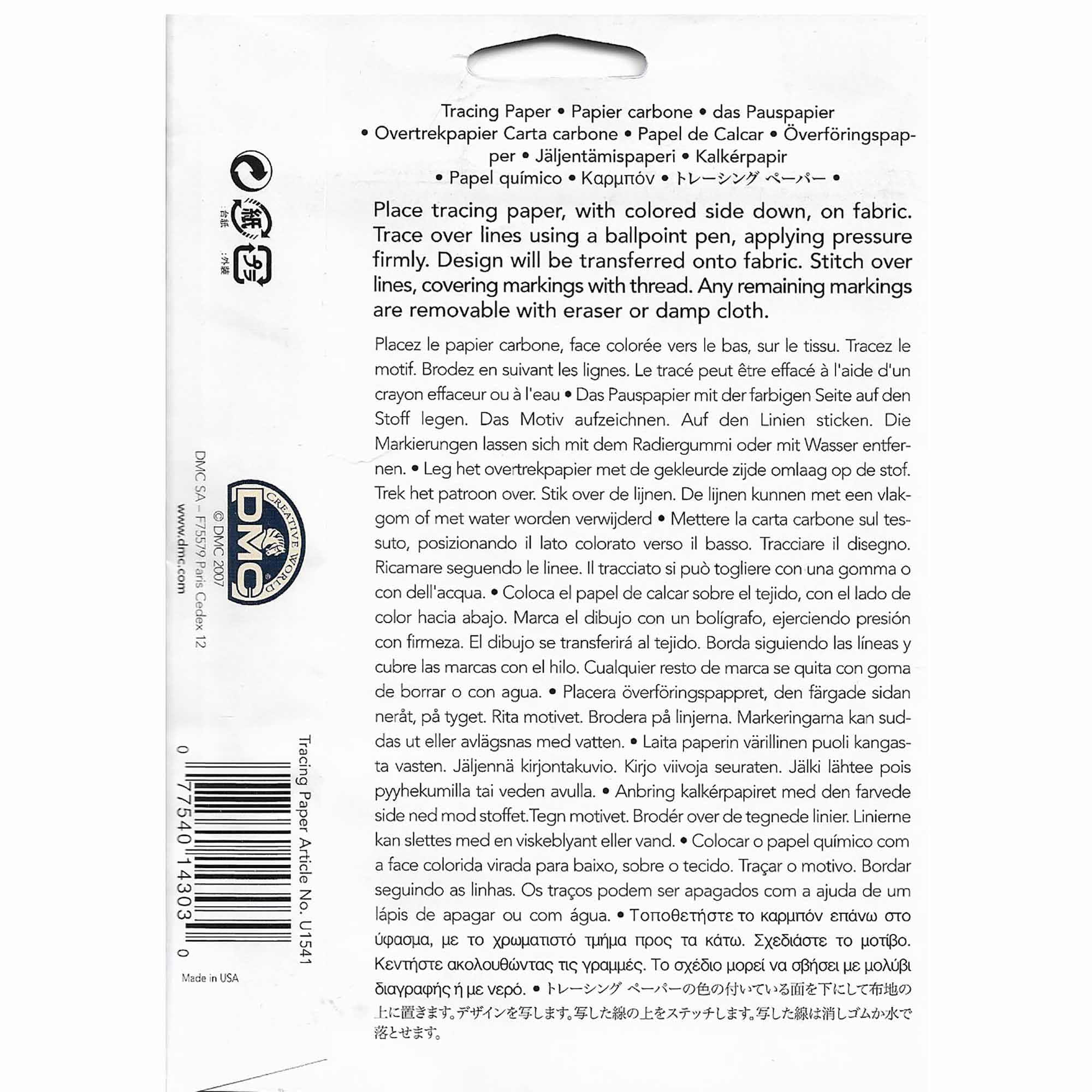 DMC Embroidery Tracing Paper 4 Sheets 8.5 X 11 Etsy