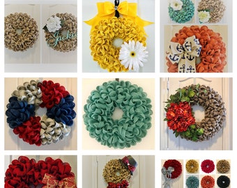 Burlap Wreath Tutorial~ Learn How to Make This Unique Style Burlap Wreath for All Seasons, INCLUDES SNOWMAN WREATH & Bow Tutorials!