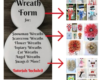 WREATH Form: Free Tutorials Included! Amazing Wreath Frame, Snowman Frame, Flower Wreath
