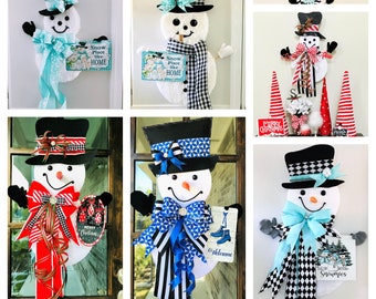 SNOWMAN WREATH Tutorials Package: Top Hat Tutorials, Fabric Trees & Fabric Balls Tutorials + Beautiful Bows Tutorial are all Included!