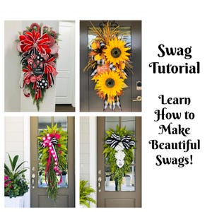 Impresionantes tutoriales de Swags: ¡Aprenda a hacer hermosos swags de malla y vegetación, bolas de tela, accesorios para coronas de corazón y moños!