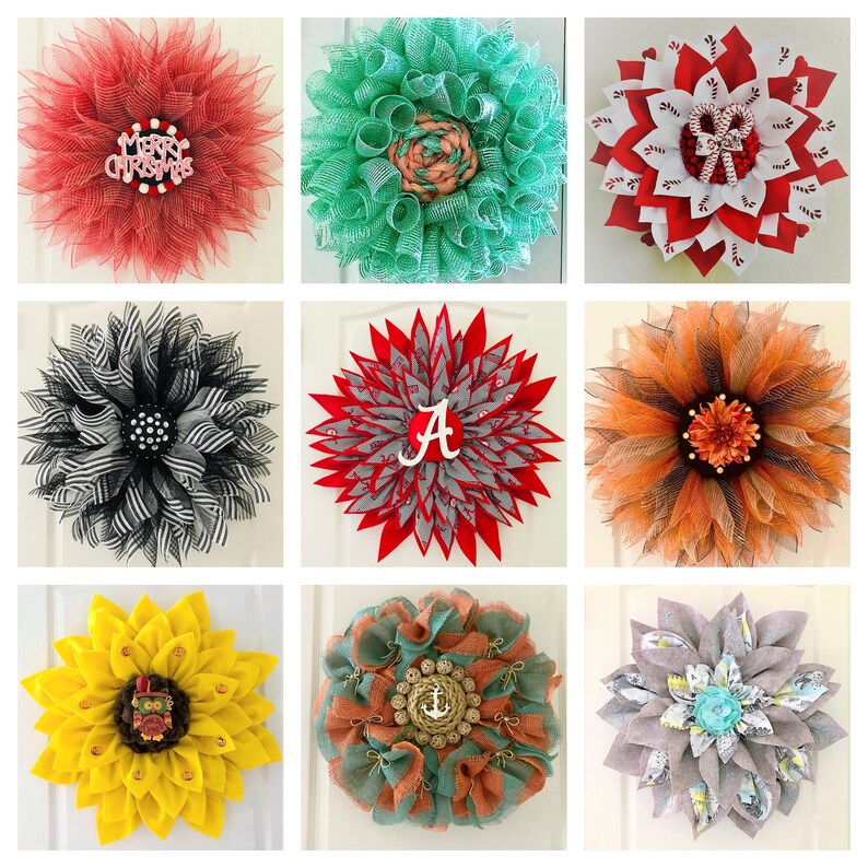 Flower Wreath Tutorials Package Multiple Flower Wreath Etsy