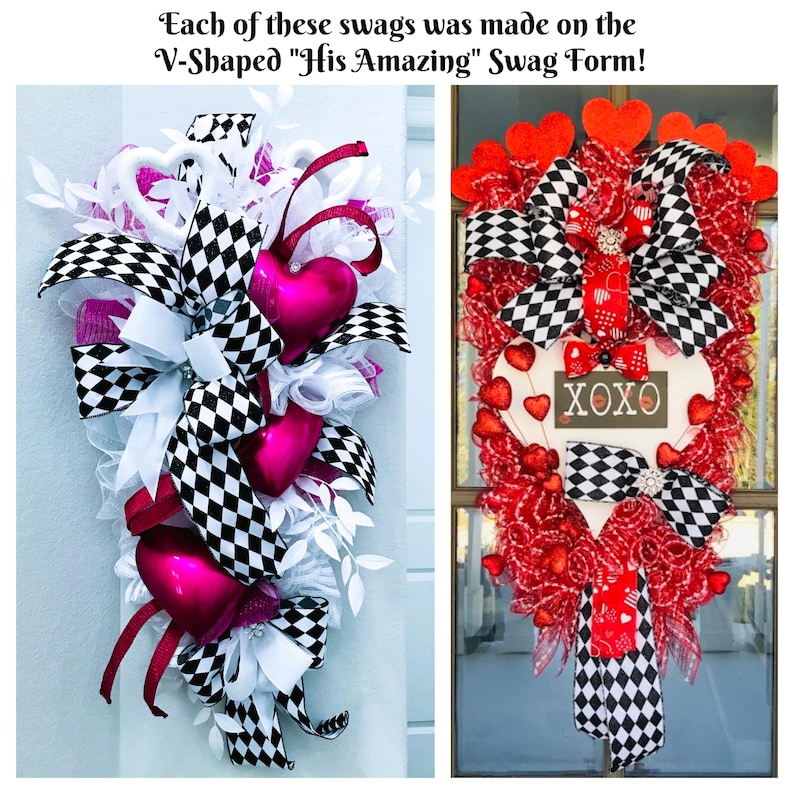 NEW! Swag Forms with Tutorials, His Amazing Swag Forms, Teardrop Swag Form --V-Shape Swag Form, Swag Frames, Wreath Forms image 7