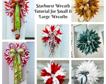 NEW! Starburst Wreath Tutorial, Fireplace Mantel, Tabletop, Small & Large Wreaths, Christmas, Everyday Wreaths 3 BONUS Tutorials for FREE!