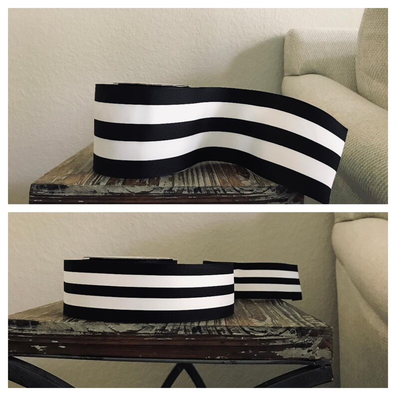 Black & White Striped Wired Ribbon 2 2.5 or Etsy