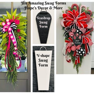 NEW! Swag Forms with Tutorials, His Amazing Swag Forms, Teardrop Swag Form --V-Shape Swag Form, Swag Frames, Wreath Forms image 1