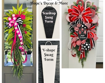 NEW! Swag Forms with Tutorials, His Amazing Swag Forms, Teardrop Swag Form --V-Shape Swag Form, Swag Frames, Wreath Forms