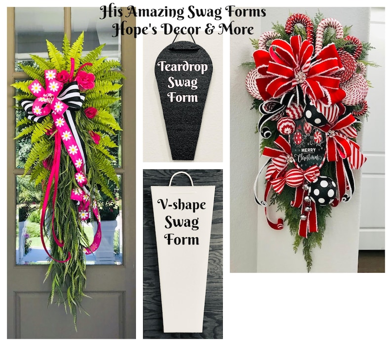 NEW! Swag Forms with Tutorials, His Amazing Swag Forms, Teardrop Swag Form --V-Shape Swag Form, Swag Frames, Wreath Forms image 1