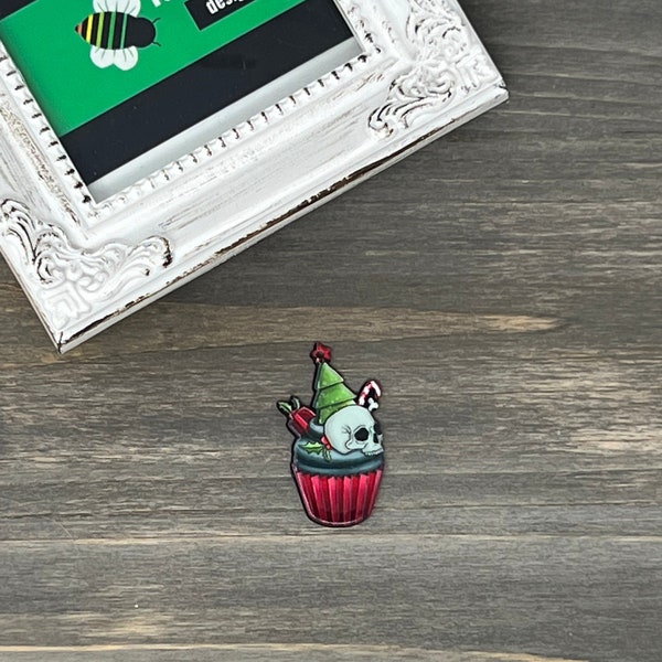 Creepy Christmas Cupcake Acrylic Charm