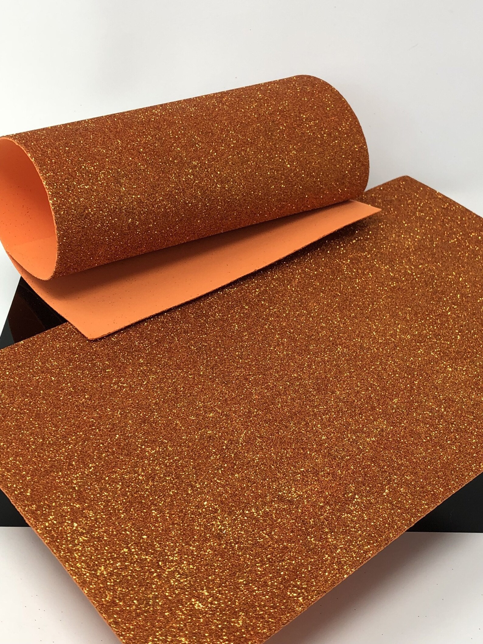Dark Orange Glitter Foam Sheet Foam Sheets for Bows Etsy