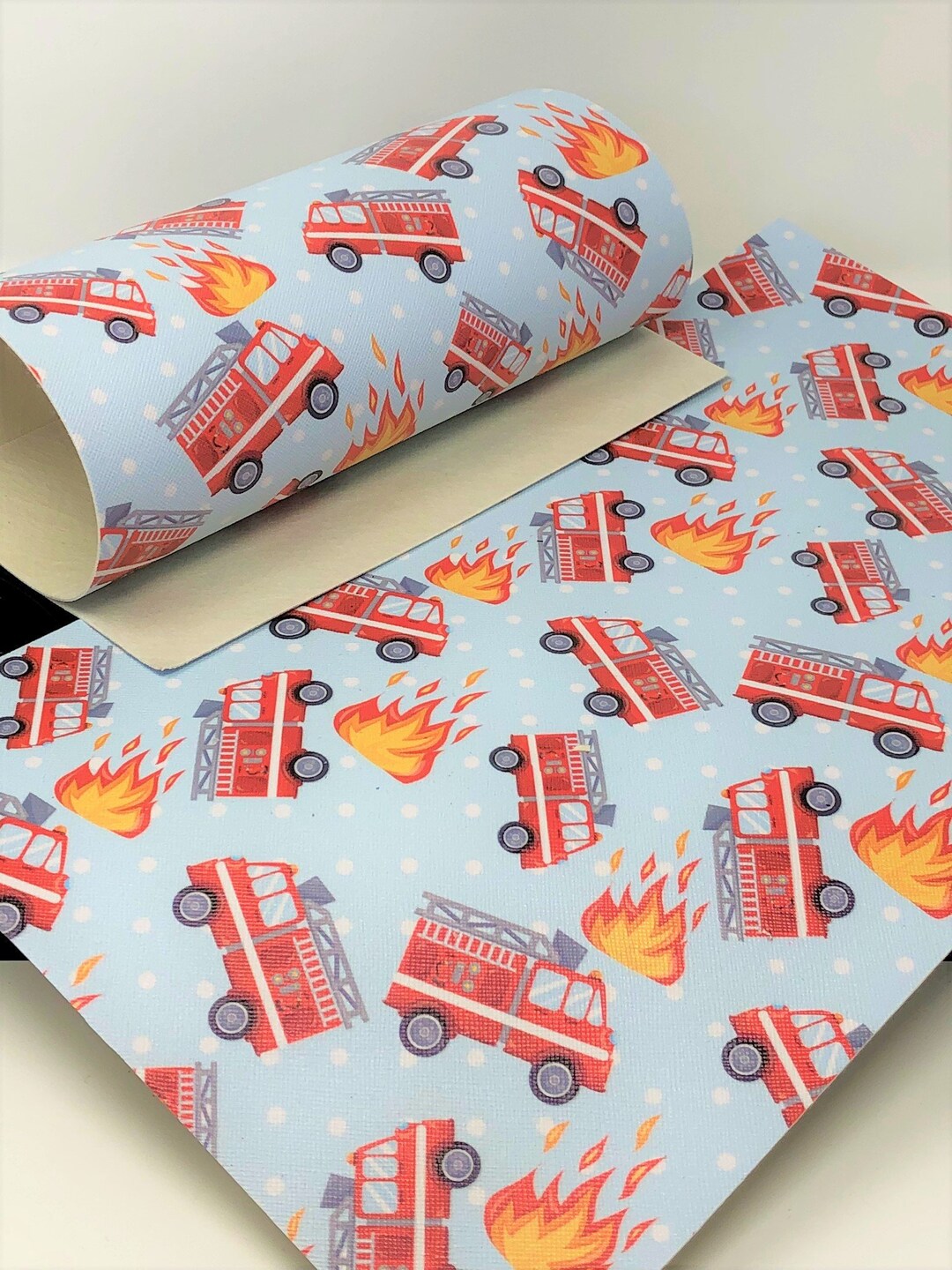 Fire Truck Sheet Faux Leather Sheets for Bows, Earrings, Wallets, Shoes ...