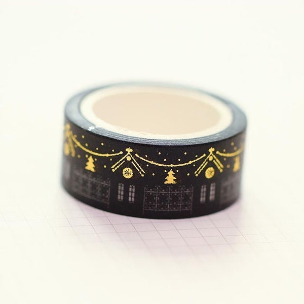 Gold Christmas Scene Washi Tape