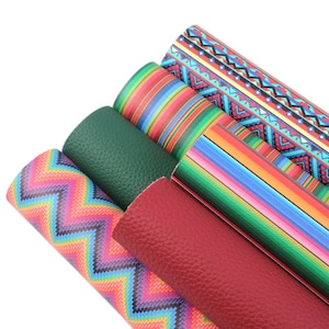 Serape Sheet Pack (6 sheets) - Faux Leather Sheets for bows, earrings, shoes, wallets, bags, planner and journal covers, and more