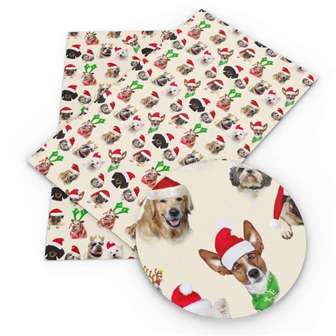 Christmas Dogs Faux Leather Sheet Etsy