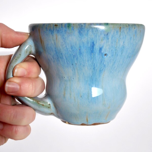 Wheel-thrown Vivid Blue Mug - Unique Coffee Mug, Handmade Ceramic Cup, Handthrown Mug, Stoneware mug, Wheel Thrown Mugs, Vivid, Specks