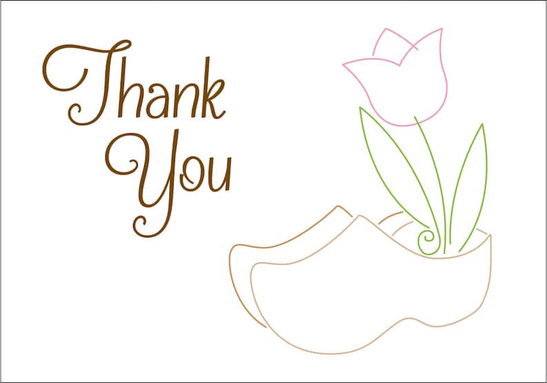 Dutch Thank You Cards Set of 12 Etsy