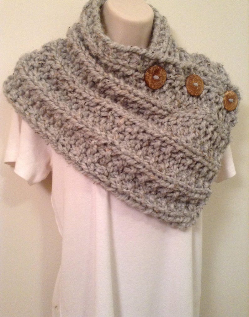 Gray Heather Chunky Knit Neck Warmer or Cowl - Etsy