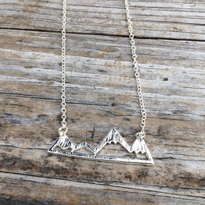 Silver Mountain Necklace, Mountain Charm Necklace, California Necklace, Northwest Necklace, Gift for her image 2