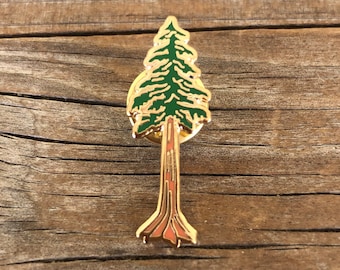 Redwood Enamel Pin, Hard Enamel Pin, Brooch, Gold Pin, Lapel Pin, Tree Pin, Redwood Tree Pin, California Pin