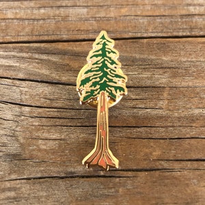 Redwood Enamel Pin, Hard Enamel Pin, Brooch, Gold Pin, Lapel Pin, Tree Pin, Redwood Tree Pin, California Pin